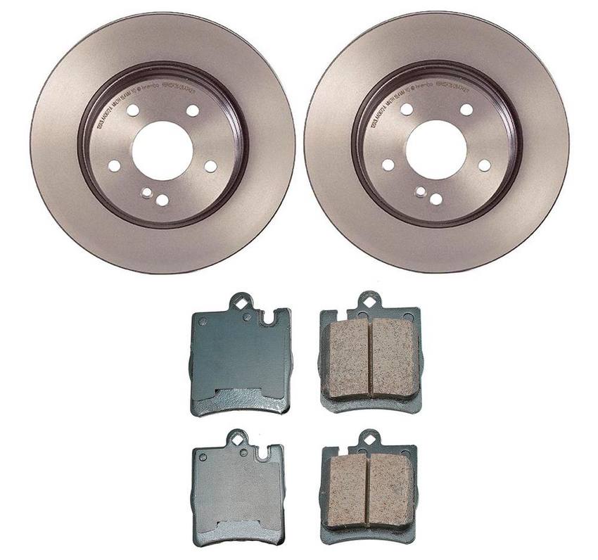 Mercedes Disc Brake Pad and Rotor Kit - Rear (300mm) (Ceramic) (EURO) 210423081264 - Akebono Euro Ultra-Premium 4119883KIT